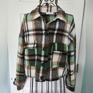 Adele B. Plaid Cropped Shacket